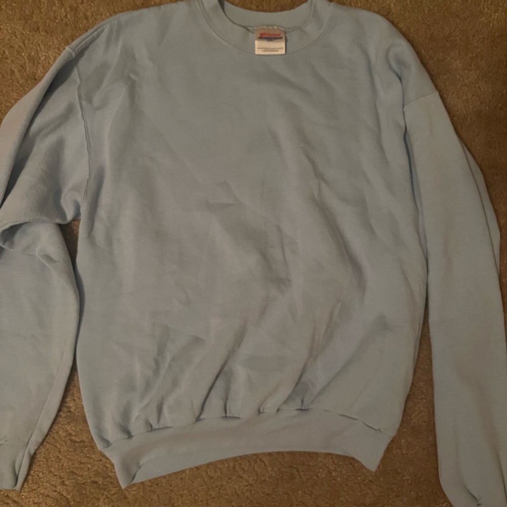 Hanes Blue Crewneck Sweater Soft Cotton Blend